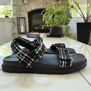 Unisa Women's Tweed Platform Sandals Black Size 10M